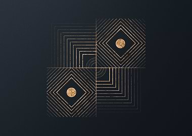 Gold Geometric Glyph