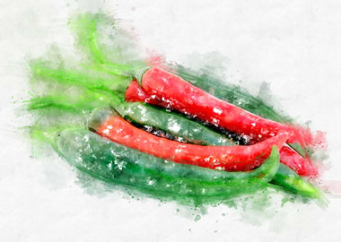 pepper watercolor