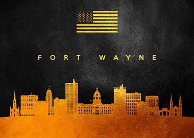 Fort Wayne Indiana Skyline