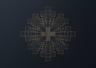 Gold Geometric Glyph