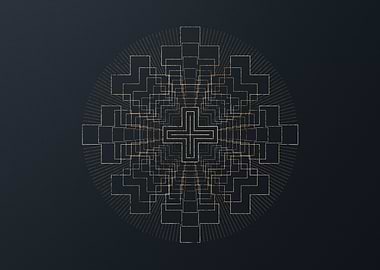 Gold Geometric Glyph