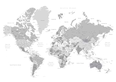 Grayscale world map