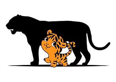 Cute Tiger Shadow Animal