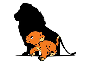 Cute Lion Shadow Animal