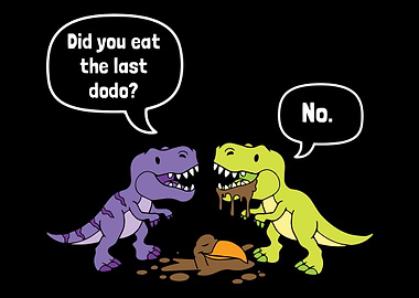 Dinosaur Trex Eat Dodo