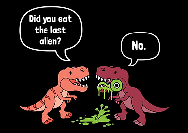 Dinosaur Trex Eat Alien
