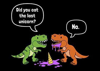 Dinosaur Trex Eat Unicorn