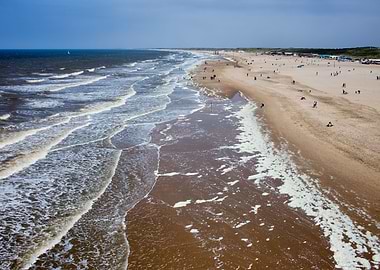 North Sea Waves And Beach