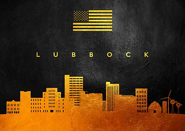 Lubbock Texas Gold Skyline