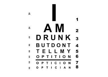 Funny drunk eye chart