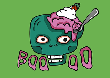 Zombie head brain icecream