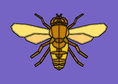 Retro Geometric Bumble Bee
