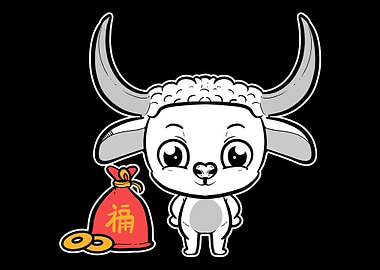 White Ox New Years Fan Gi