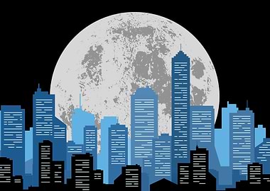 Moon Light Cityscape