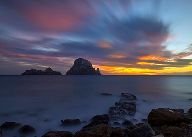 Sunset Es Vedra Ibiza sea