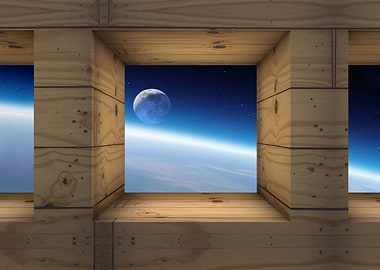 Space Galaxy Moon Universe