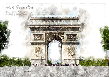 Arc de Triomphe Aquarell