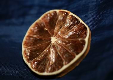Dried lime slice close up