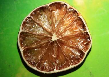 Dried lime slice close up