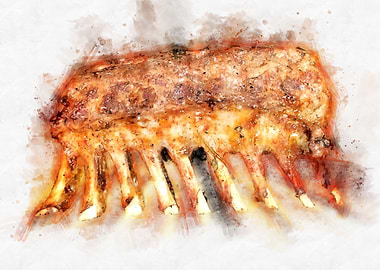 beef meat watercolor