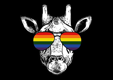 LGBTQ Giraffe Rainbow LG