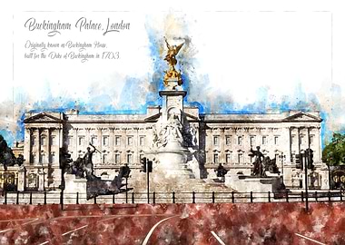 Buckingham Palace Aquarell