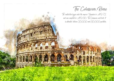 Colosseum Rome Watercolor