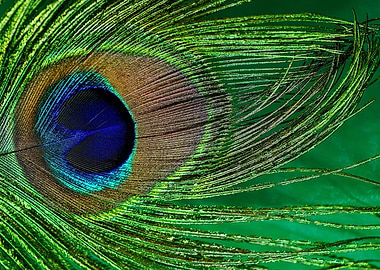 Green Peacock Feathers