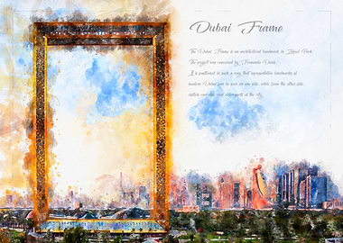 Dubai Frame Watercolor
