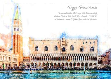 Doges Palace Aquarell