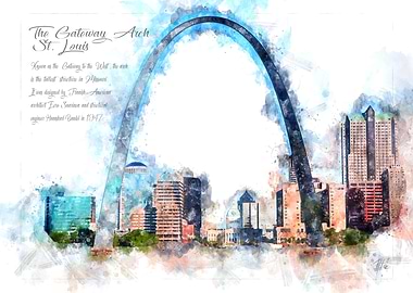 Gateway Arch Watercolor