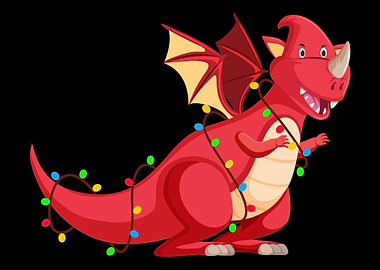 Christmas Dragon Funny X