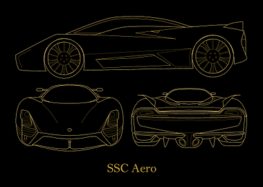 SSC Aero Blueprint gold