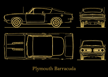 Plymouth Barracuda gold
