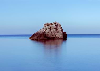 Calm island Ibiza blue sea
