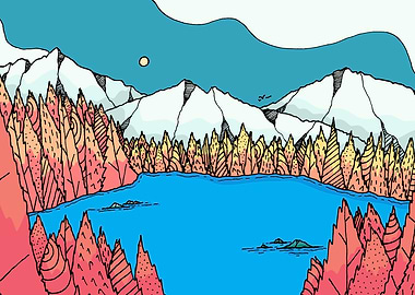 The still autumn lake