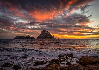 Sunset Es Vedra Ibiza sea