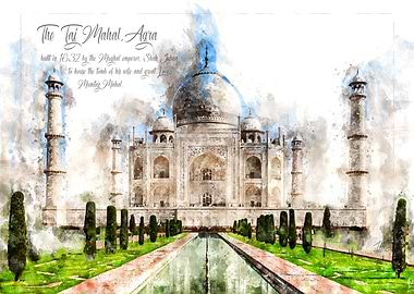 Taj Mahal Watercolor