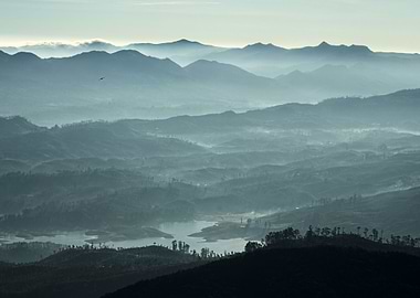 Morning valley on sunrise