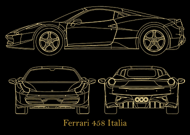 Ferrari 458 Italia gold