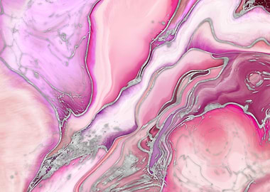 Rose Silver liquid Marble