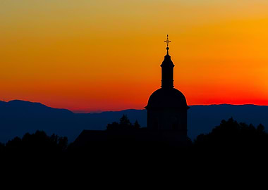 Sunset church