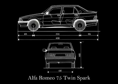 Alfa Romeo 75 Blueprint