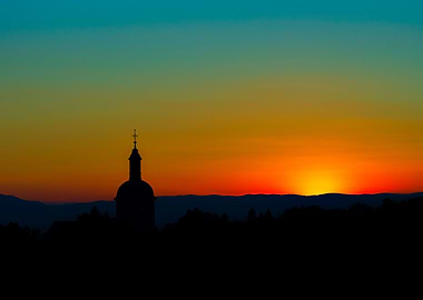 Sunset church