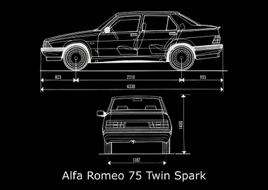 Alfa Romeo 75 Blueprint