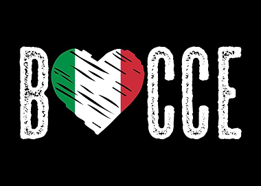 Bocce Italy Flag Heart