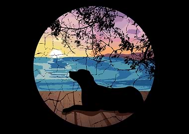 Sea Sunset Nature And Dog