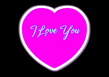Neon Pink Love Heart