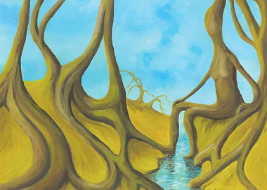 Abstract forms with figure