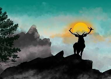 Forest and Deer Animal